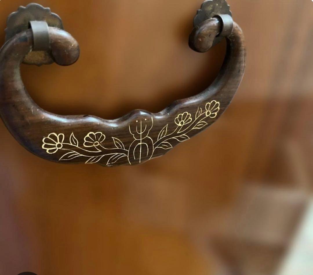 寄木箪笥　木象嵌　３段チェスト　サイドボード 整理箪笥　寄木細工　鍵付き