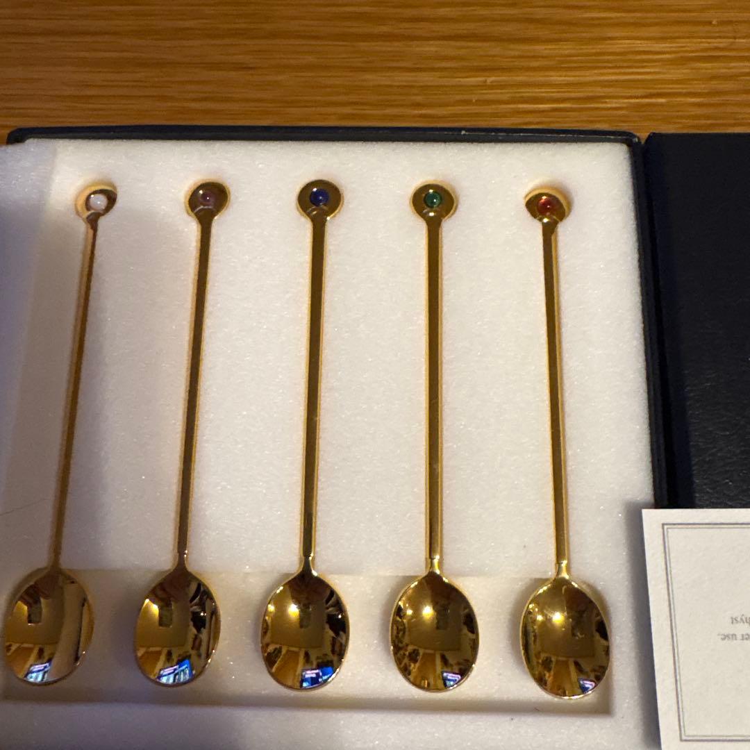 MIKIMOTO 半貴石付きスプーン 5本セット 2時間のみ出品