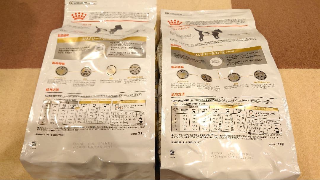 ロイヤルカナン 犬用 ユリナリーS/O 小型犬用S 3kg×２袋