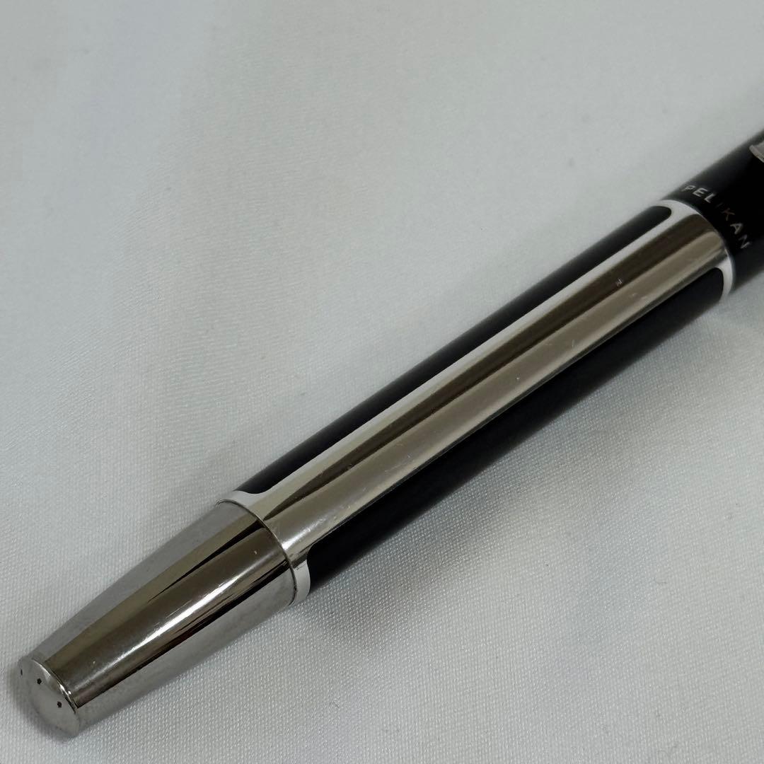 Pelikan Pura P40 ブラック シルバー 万年筆 細字 インク 青