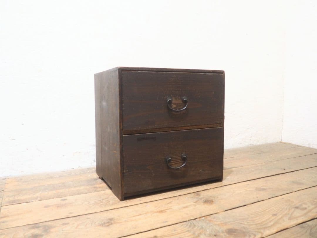 1256 杉の引き出し　収納棚　陳列台　ラック　小箪笥　レトロ　アンティーク