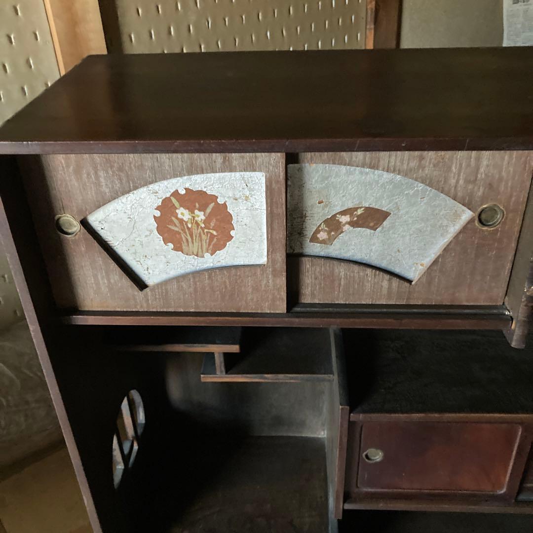 茶箪笥(違い棚付)　昭和初期アンティーク、ビンテージ