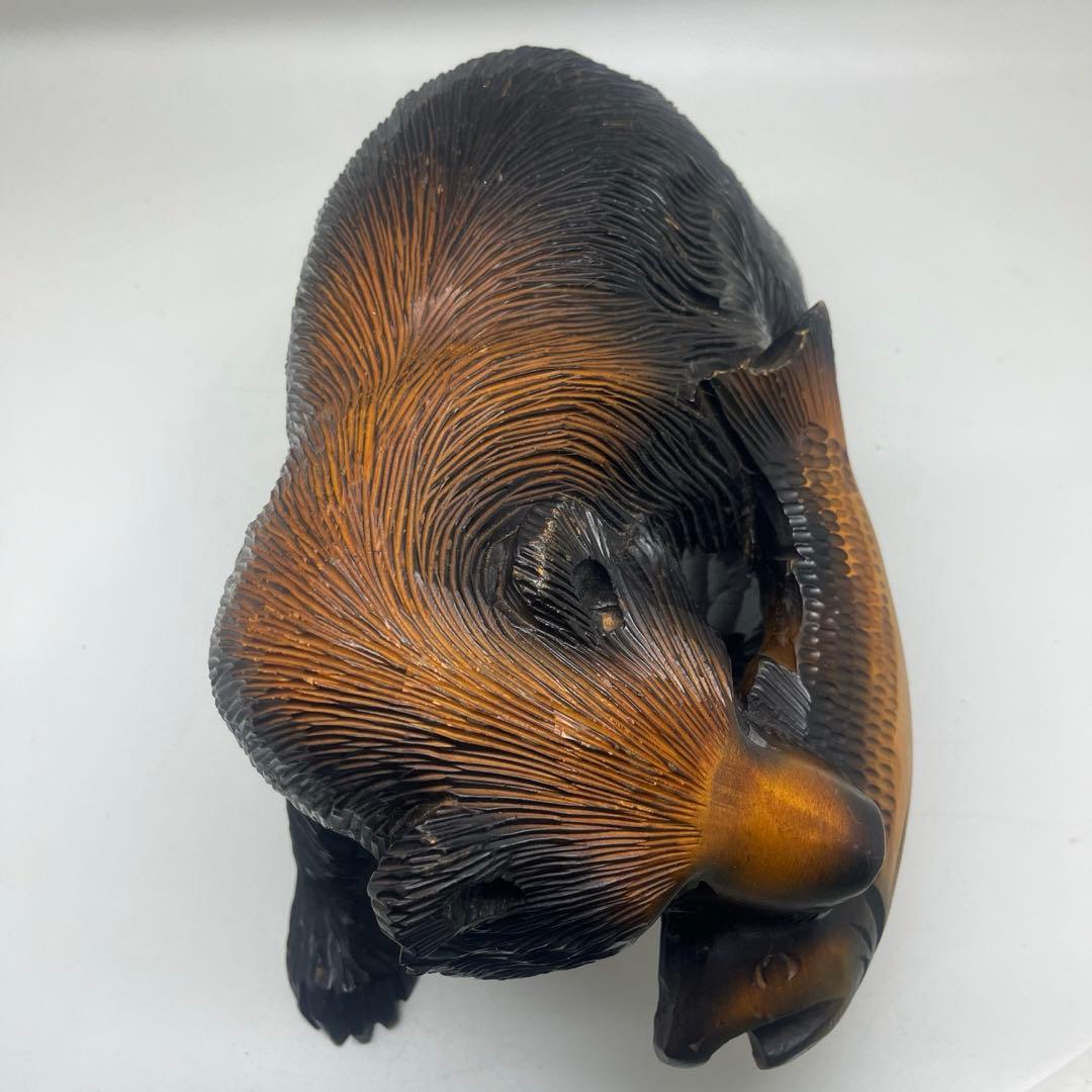 良品　北海道　木彫り　熊　銘あり　政広作　レア！