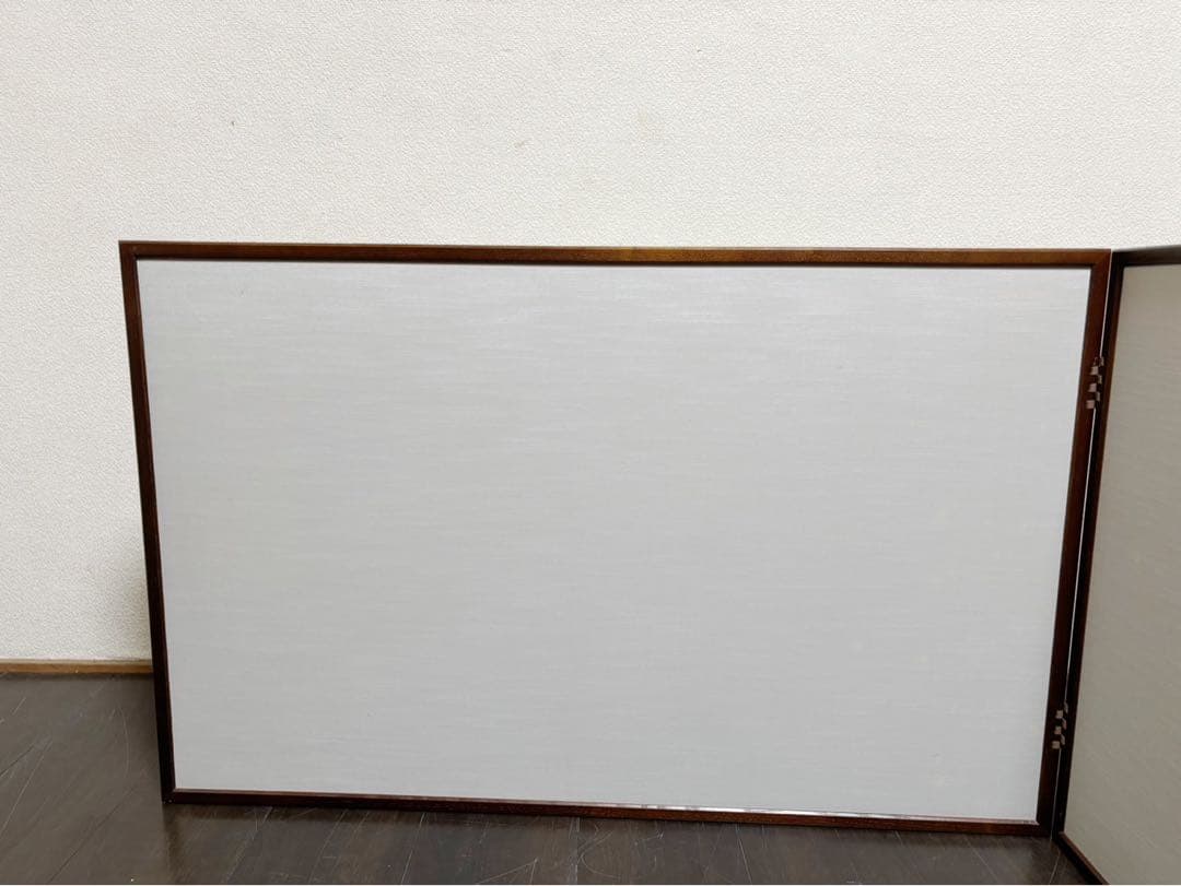 ほぼ未使用 茶道具 女桑 無地 風炉先屏風 両面使い 炉風炉兼用 二つ折り 紙箱