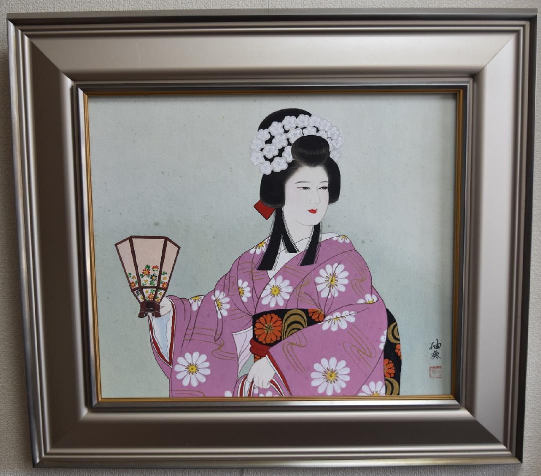 真作　宮下　柚葵　肉筆原画　美人画