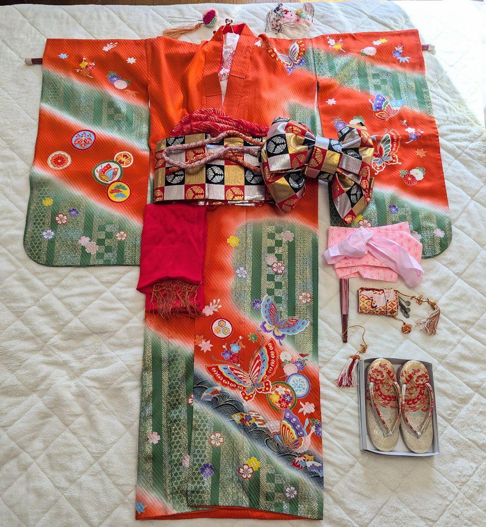 値下げ☆七五三着物セット、7歳用　造り帯　正絹