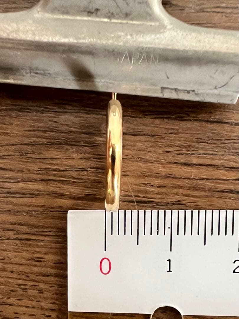 K18ゴールド フープピアス 片耳