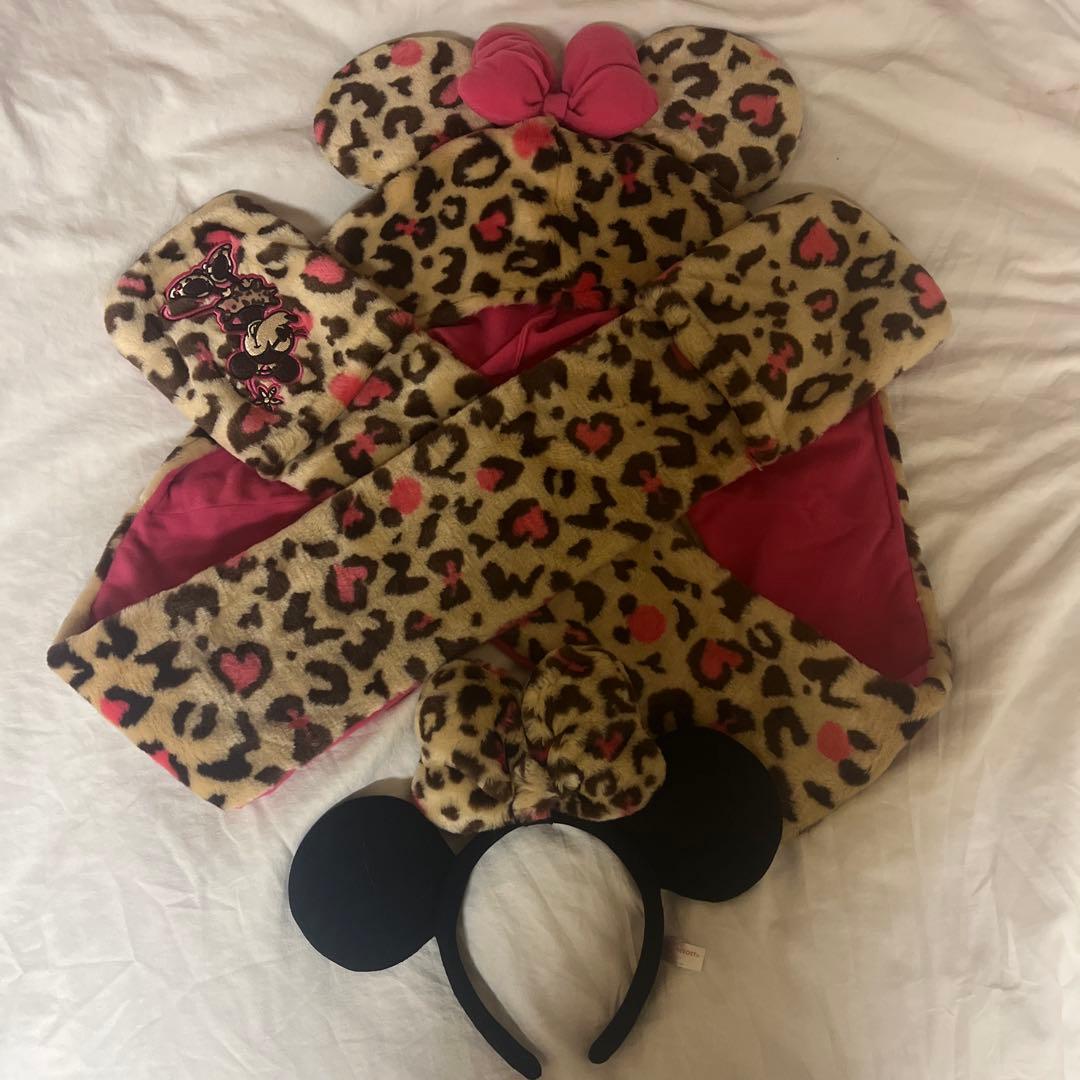 ディズニー カチューシャ マフラーキャップ ヒョウ柄