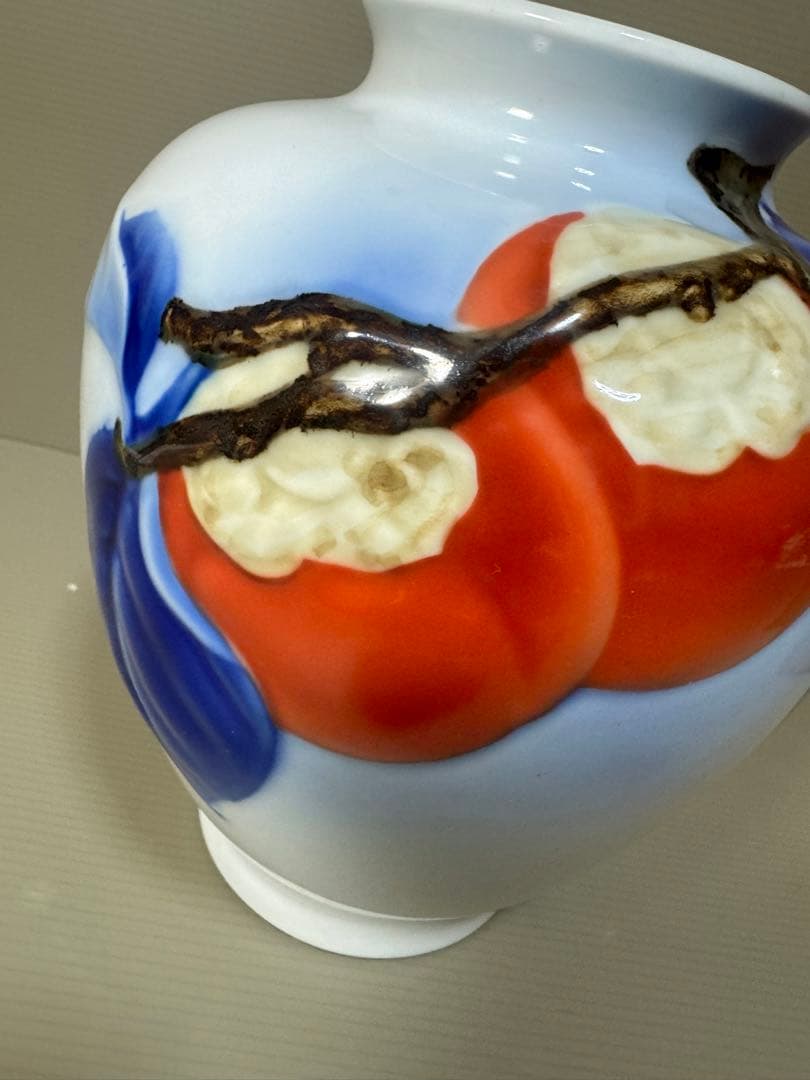 2246 深川製磁　柿文　花瓶　時代物