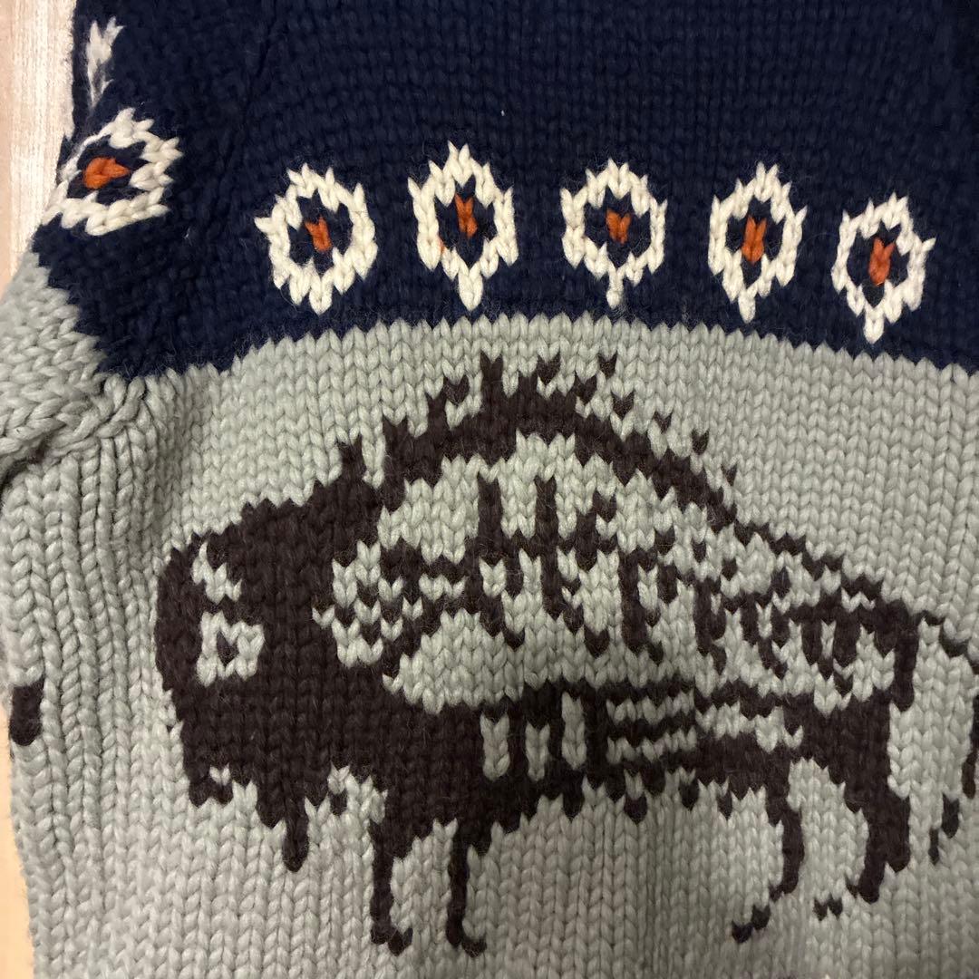 カナダ製 KANATA Indian カウチンセーター SIZE36 肉厚