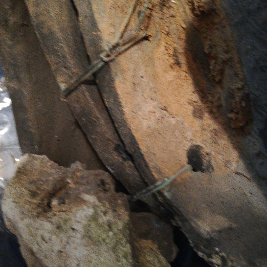 大旧家江戸時代後期屋敷大棟用宝珠古鬼瓦横幅８０センチ高さ４５センチ赤土漆喰付き品