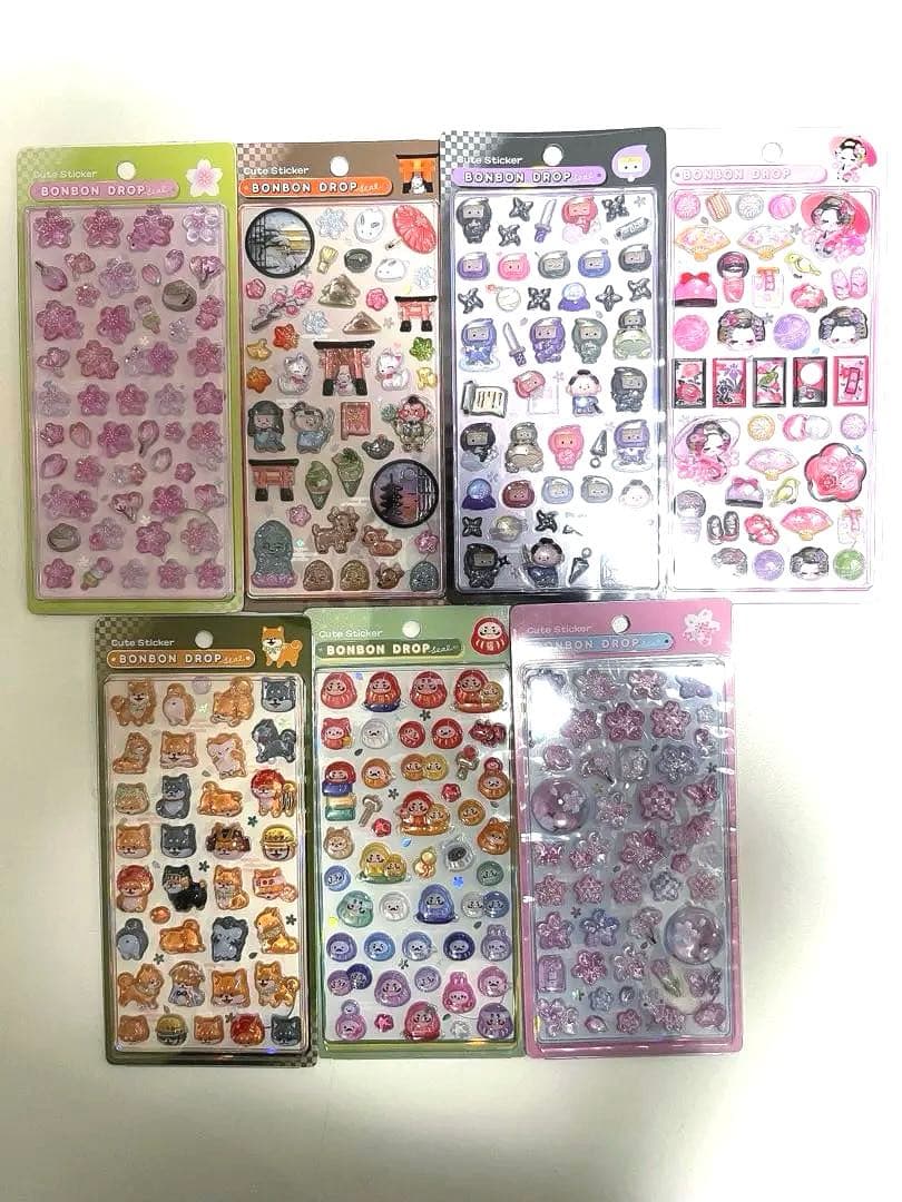 【正規品】ボンボンドロップシール 和柄 7種セット
