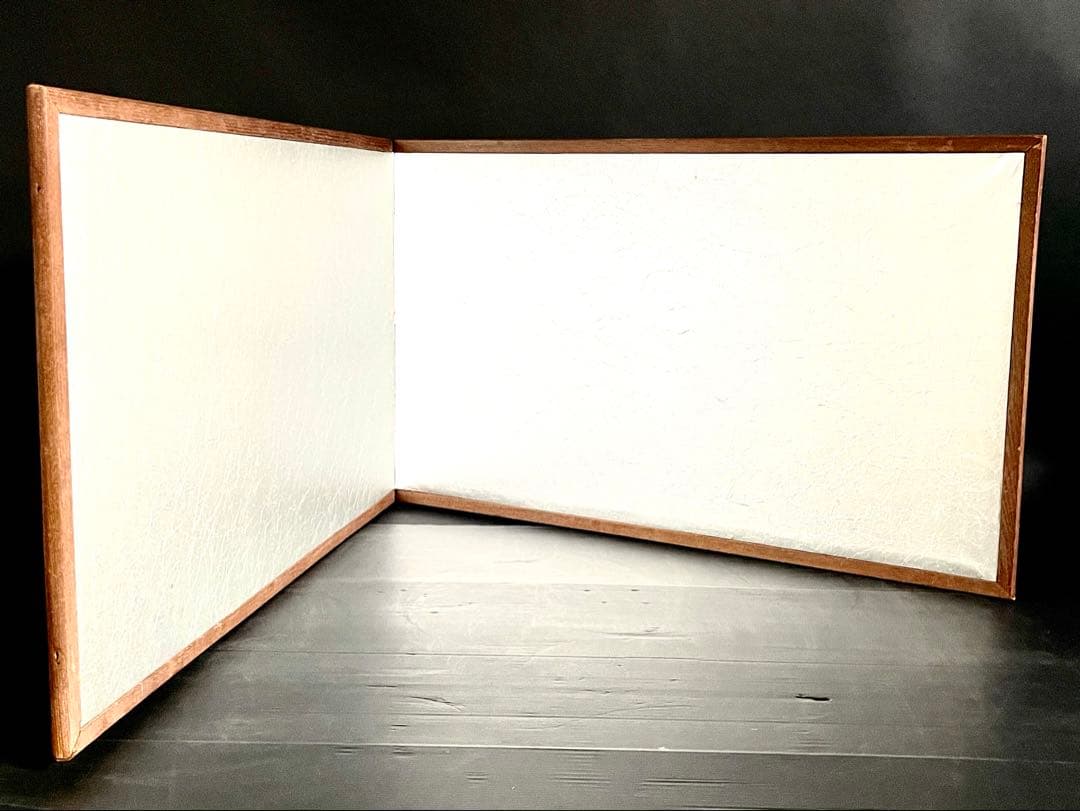 「祖」 銀揉み 銀紙 風炉先屏風 桑枠 紙箱 茶道具 （115⑤）