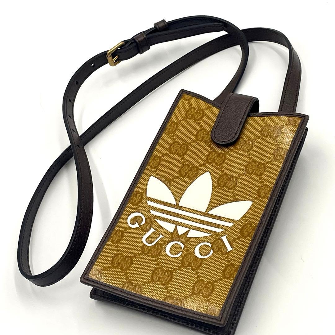 【未使用級】グッチ×アディダス 限定コラボ GGクリスタル フォーンショルダー
