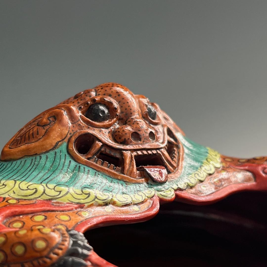 唐物 粉彩獅子形水洗 大清乾隆年製 款 中国美術 古玩 SN813