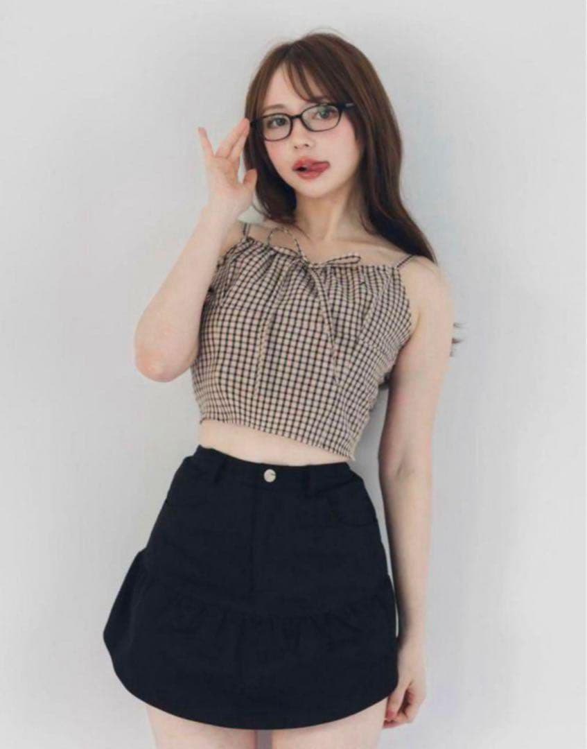 andmary ポピーチェック トップス キャミソール