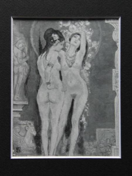 小林哲夫、【エローラの神々】、希少画集画、新品高級額・額装付