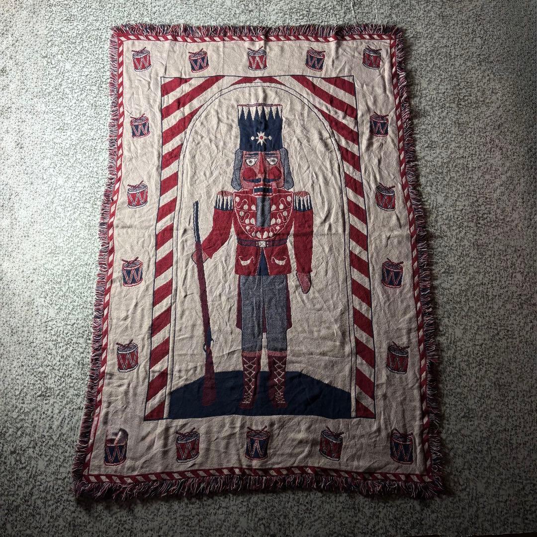 【90sオールド】くるみ割り人形　リバーシブル　ヴィンテージラグ　カーペット