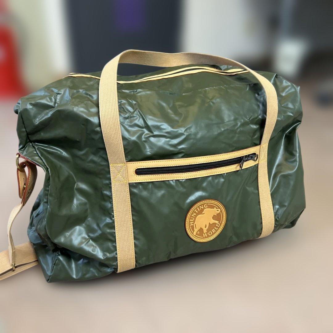 HUNTING WORLD ボストンバッグ バチュークロス モスグリーン 大容量