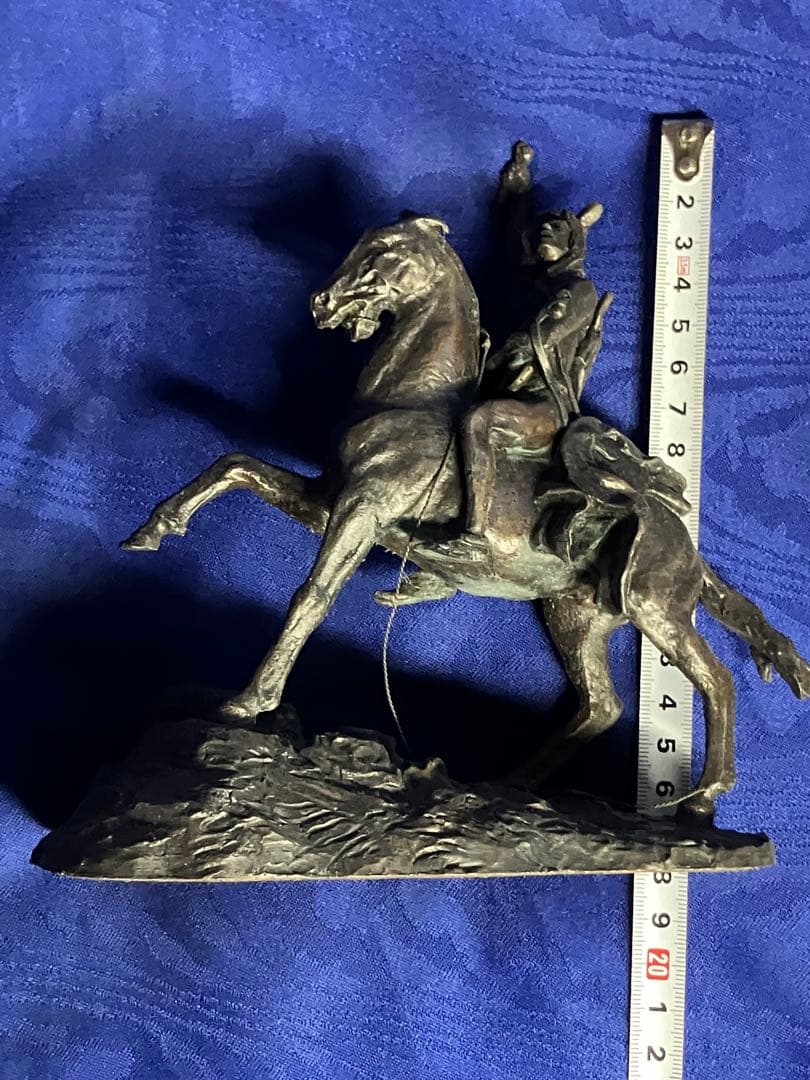 フレデリックレミントン　ブロンズ騎馬像 戦士の彫刻 約20cm高