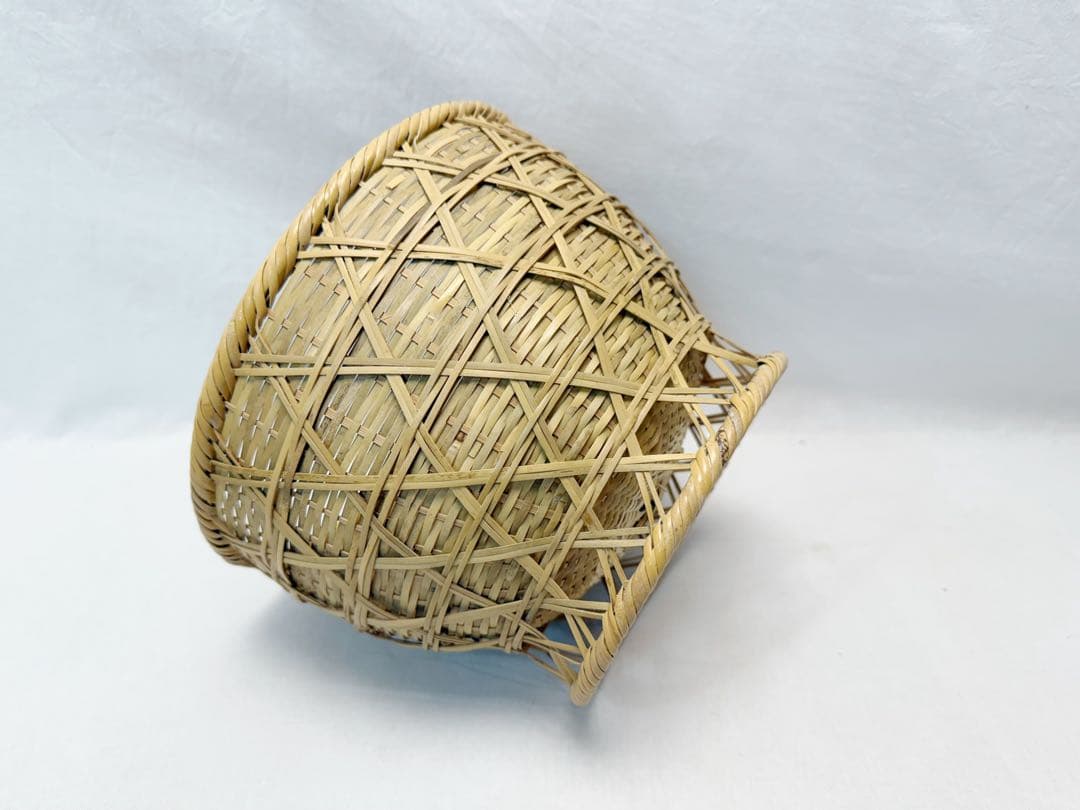 未使用 懐石道具 竹編籠飯器 朝茶事 竹飯器 刻印 夏用 箱無
