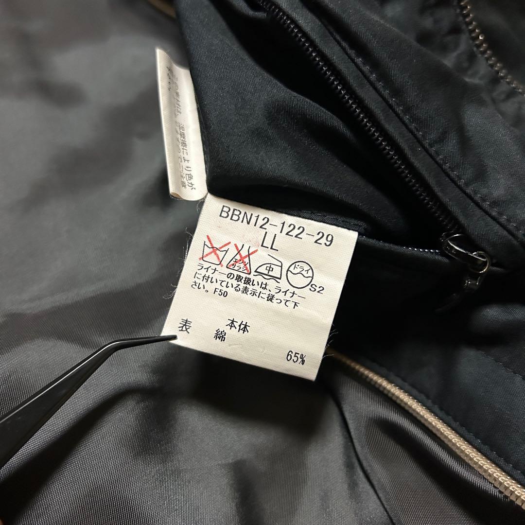 【LL】バーバリーロンドン フーデッドコート ダウンライナー ノバチェック 黒