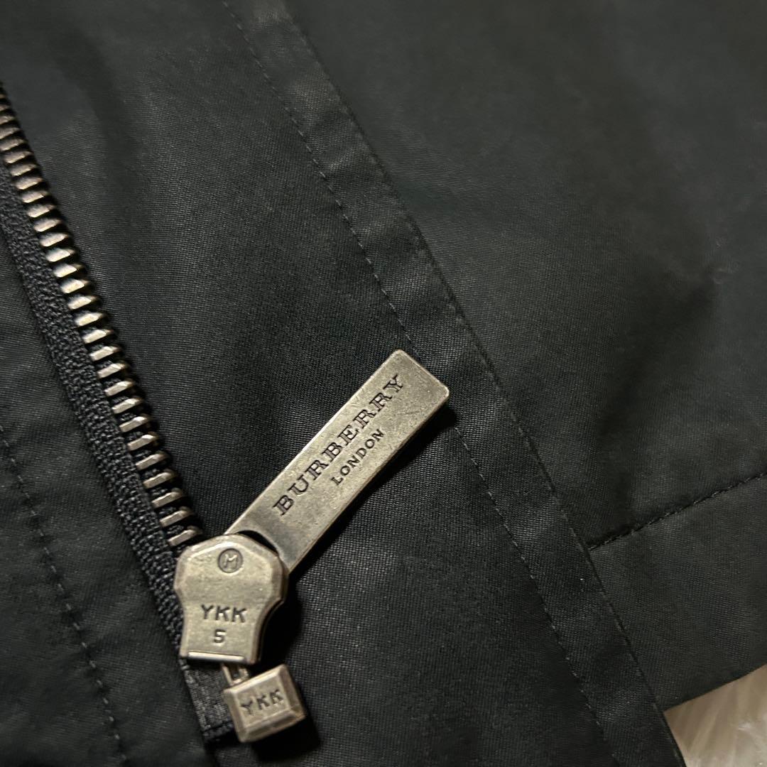 【LL】バーバリーロンドン フーデッドコート ダウンライナー ノバチェック 黒