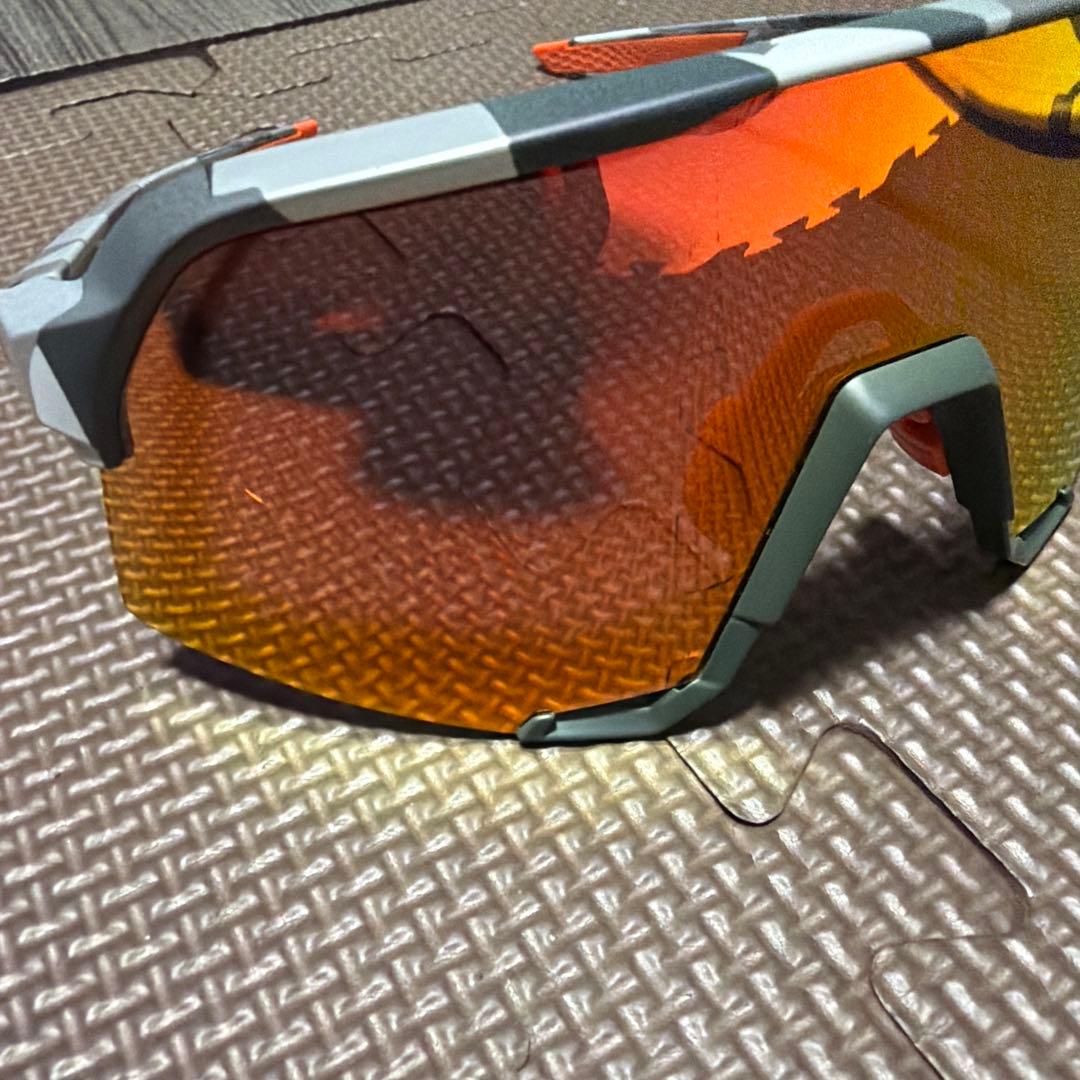 100% スポーツサングラス オレンジレンズ ケース付き