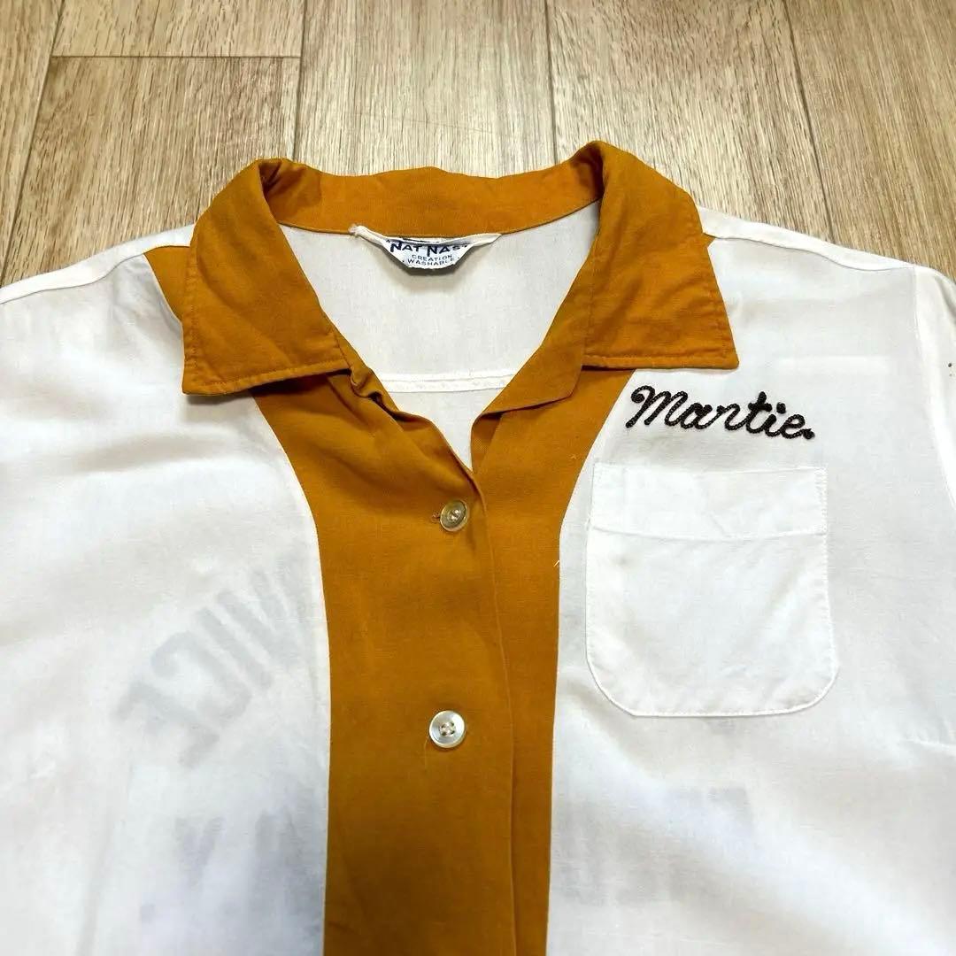 古着屋購入　ヴィンテージ　ボーリングシャツ　60s フロッキープリント
