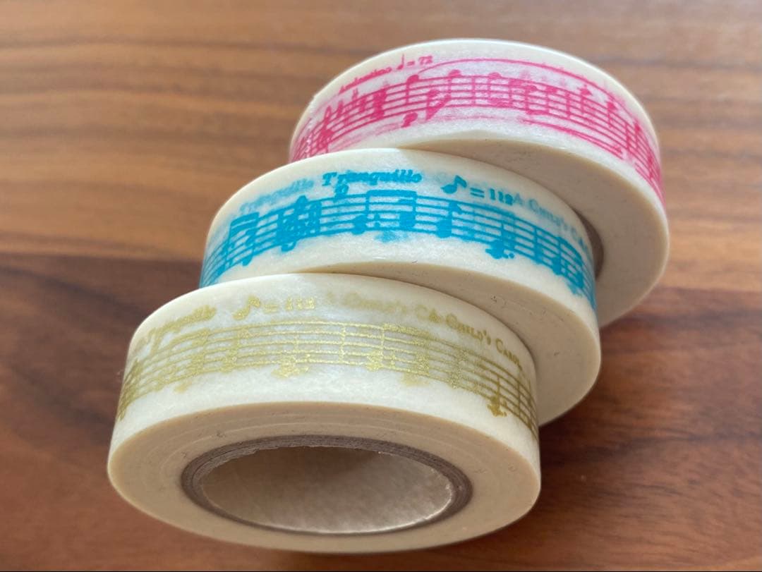 マークス　メリーゴーランド　音符　マスキングテープ　ピンク　ブルー　ゴールド
