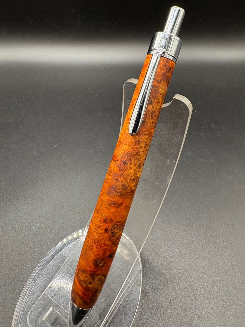 528特上　本花梨　紅白　瘤杢　木軸シャーペン　ボールペン
