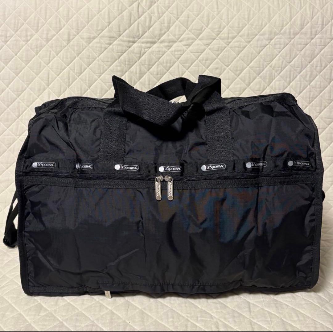 【軽量・大容量】レスポートサック 黒 ボストンバッグ ショルダー付き