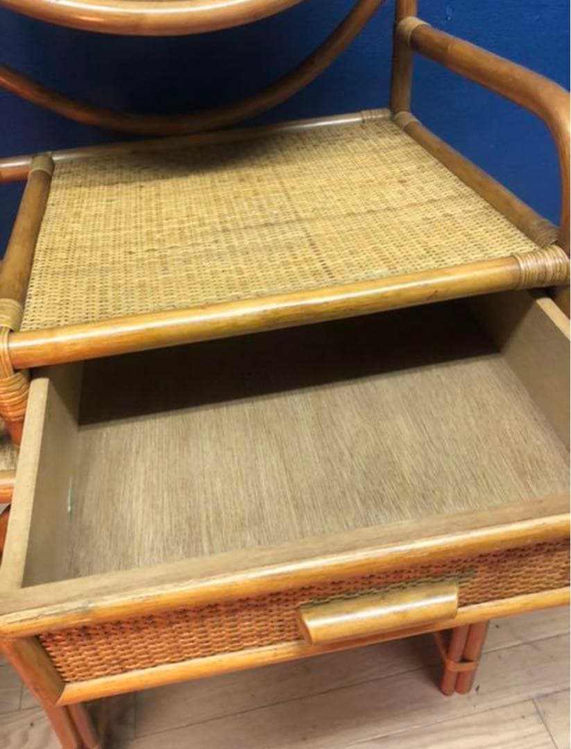 ドレッサー　籐製　木製　鏡台