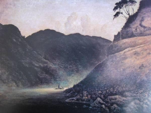 高橋由一、最上川風景、希少な額装用画集画、状態良好