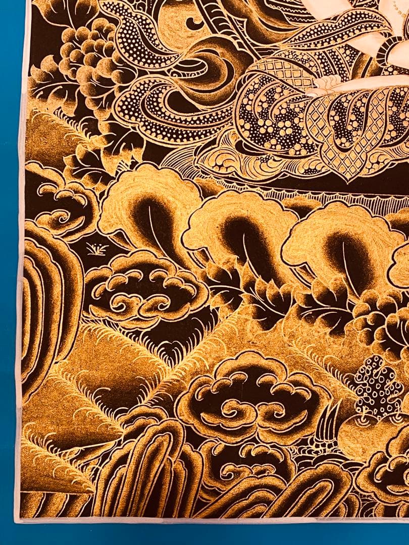 チベット密教 仏画 四面大日如来 ヴァイローチャナ 曼荼羅 手描き 一点物 新品