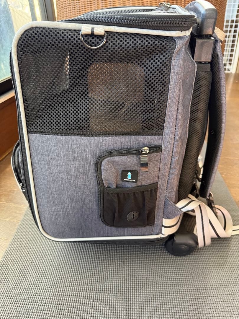 グレー キャリーバッグ フリース内装　犬用