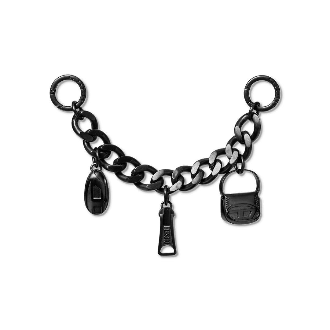 新作DIESEL + CASETiFY マットブラック厚型メタルスマホストラップ