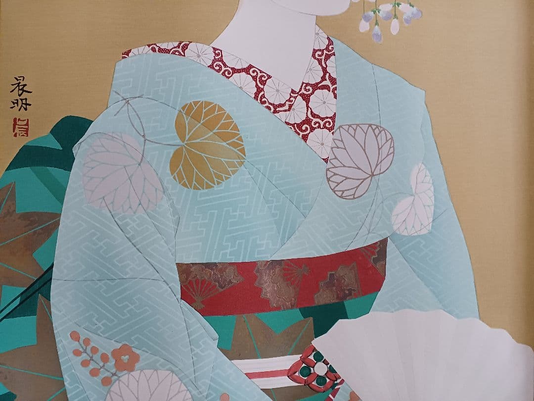 ◆加藤晨明　「舞妓」　手摺木版画　限定200部　彫師：文寿礼二　摺師：松永安生◆