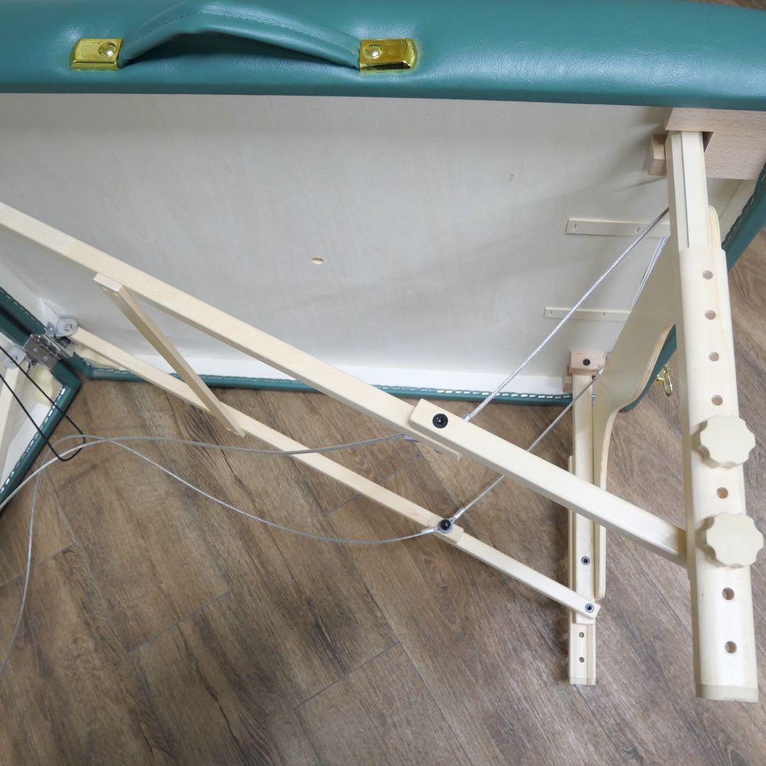 高田製作所　ベッド グリーン穴付きマッサージテーブル 折り畳み