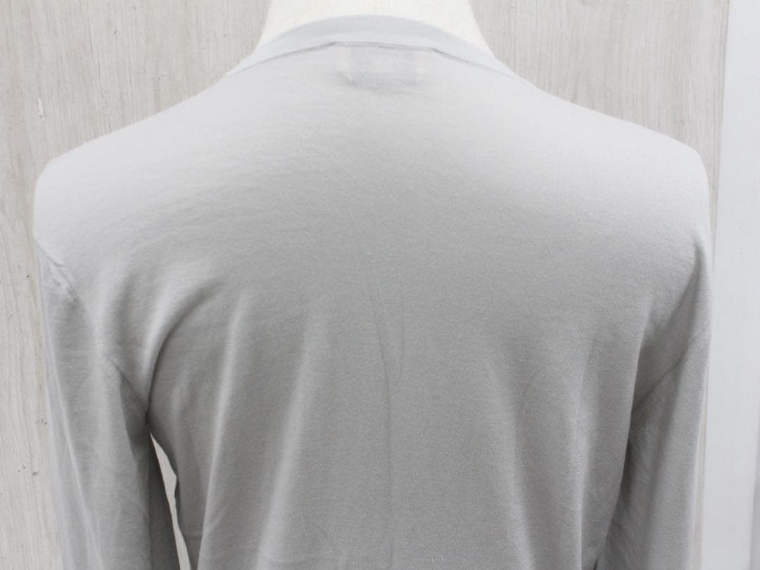 ▲HERMES エルメス クルーネックニットセーター コットン ライトグレー