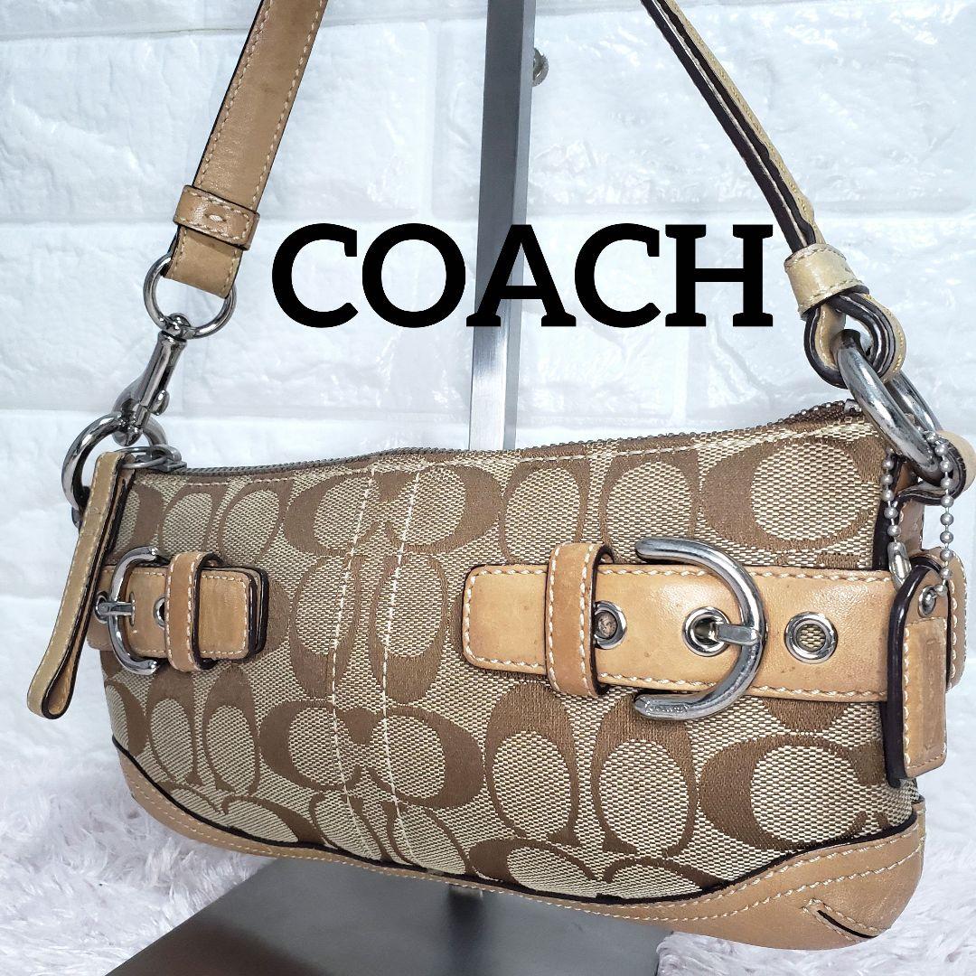 COACH コーチ シグネチャー ワンショルダーハンドバッグ Y2K ベージュ