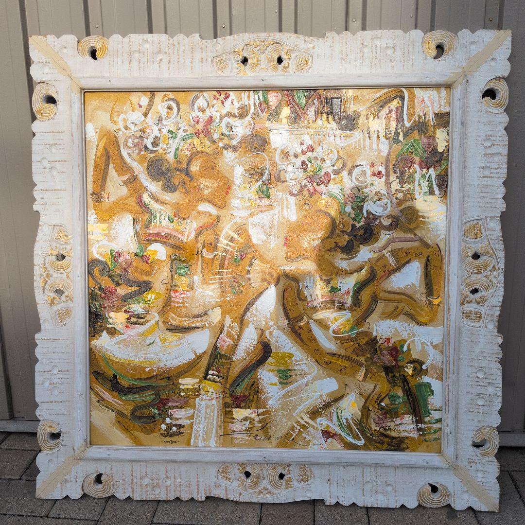 バリ島絵画　手書き　油絵　世界に１つ　アート作品