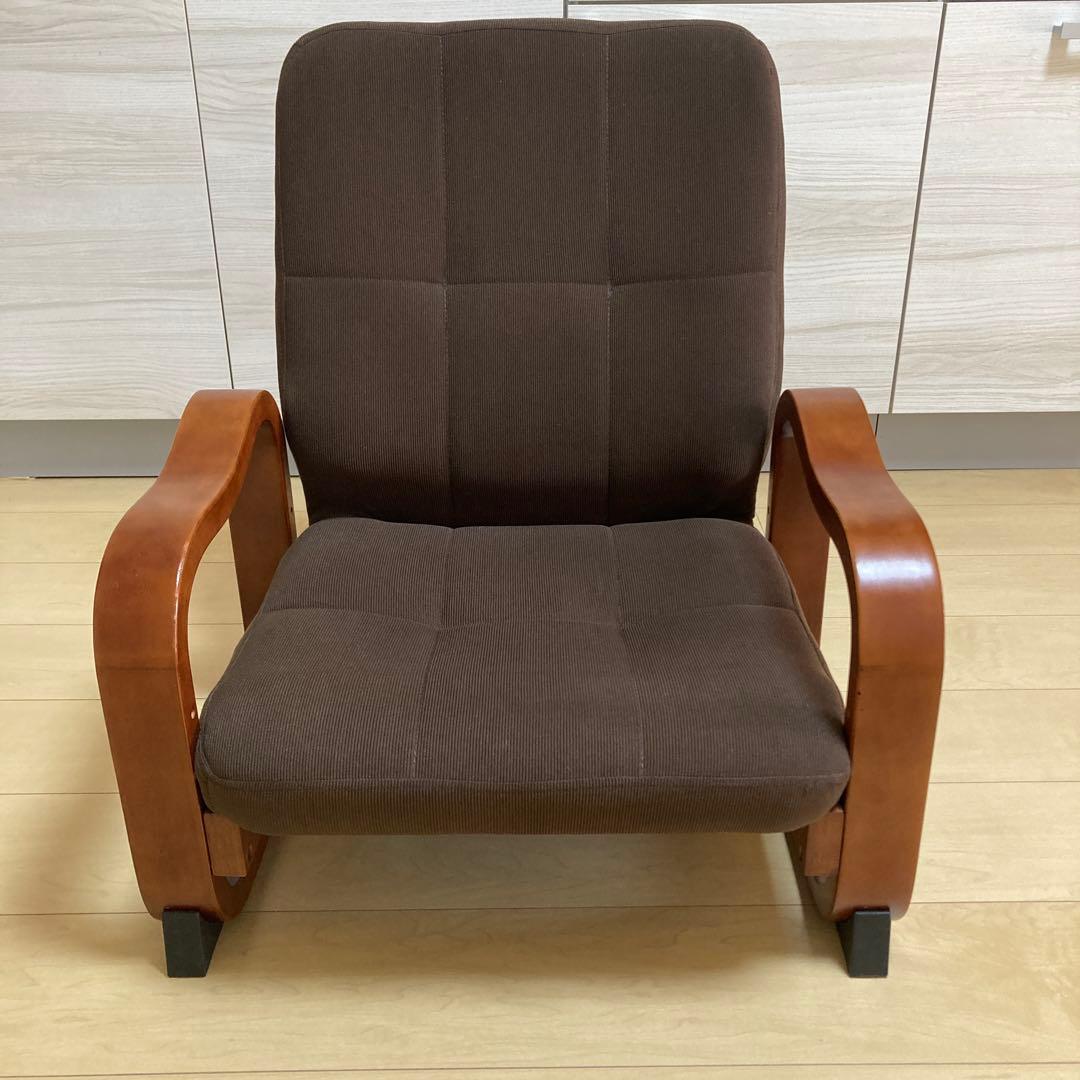 ブラウン ローチェア クッション付き