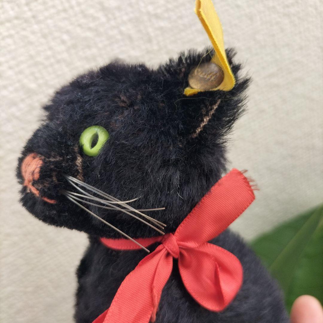 ビンテージ　シュタイフ　kitty キャット　黒猫