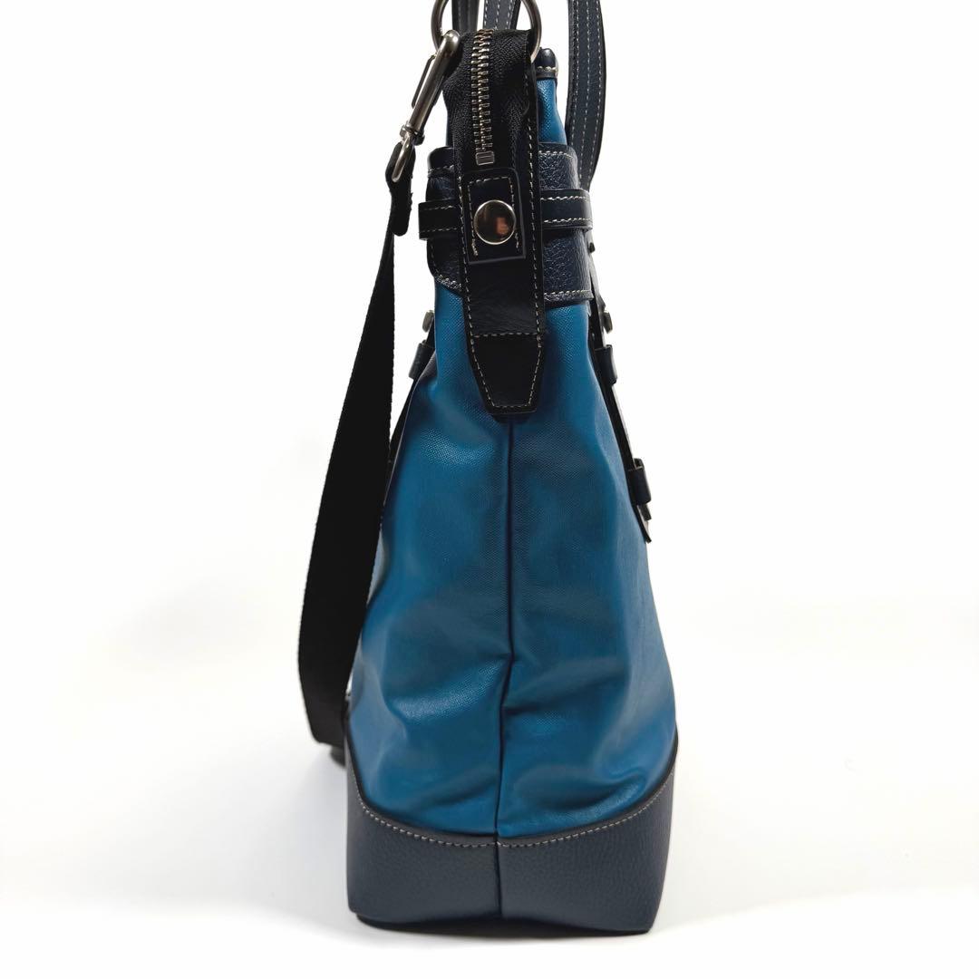 【極美品】豊岡鞄　craftsmanship ビジネスバッグ　2way ブルー系