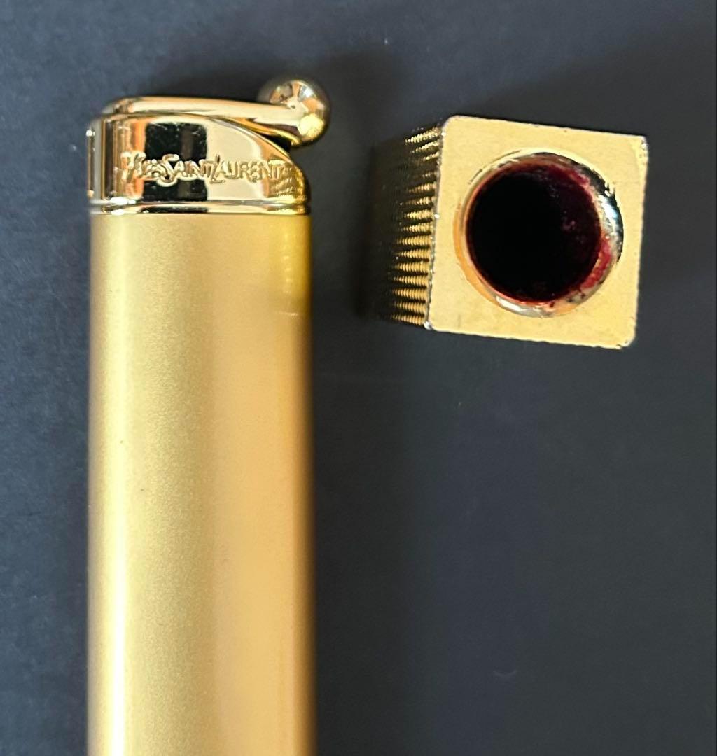 イヴサンローラン シガレットケース＋ライター＋火消 黒金 ロゴ ユニセックス美品
