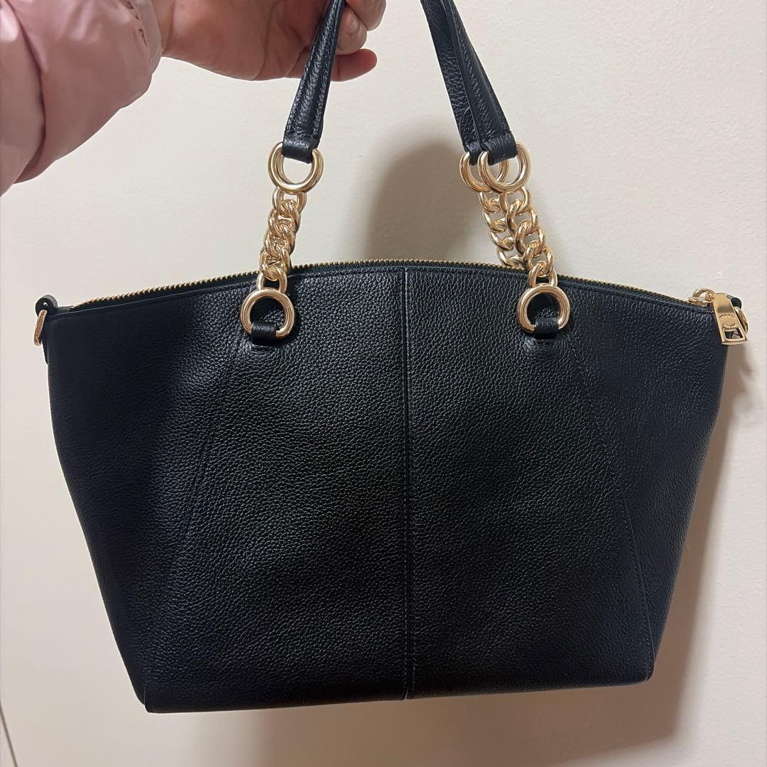 新品COACH 黒 レザー ハンドバッグ