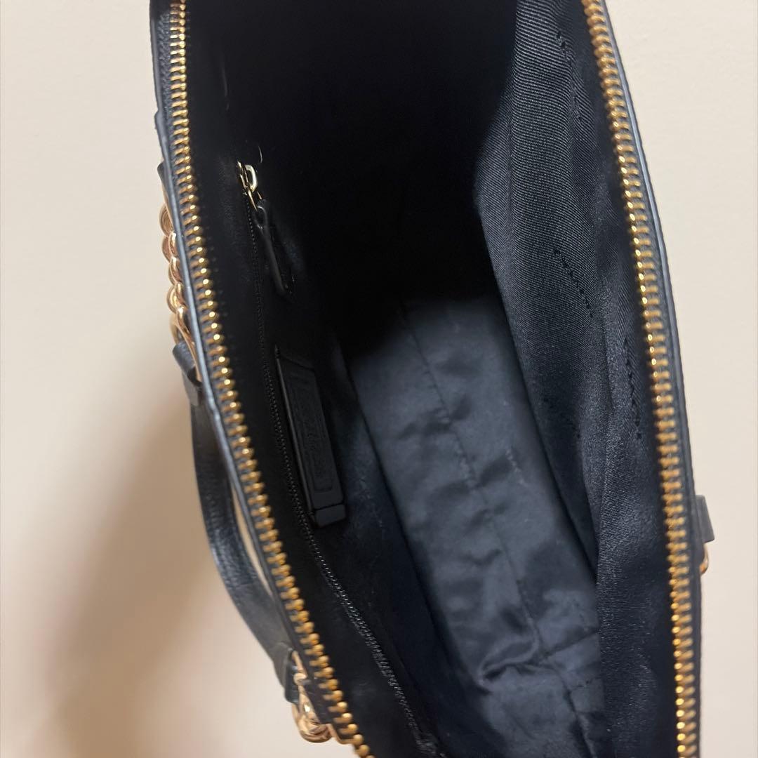 新品COACH 黒 レザー ハンドバッグ