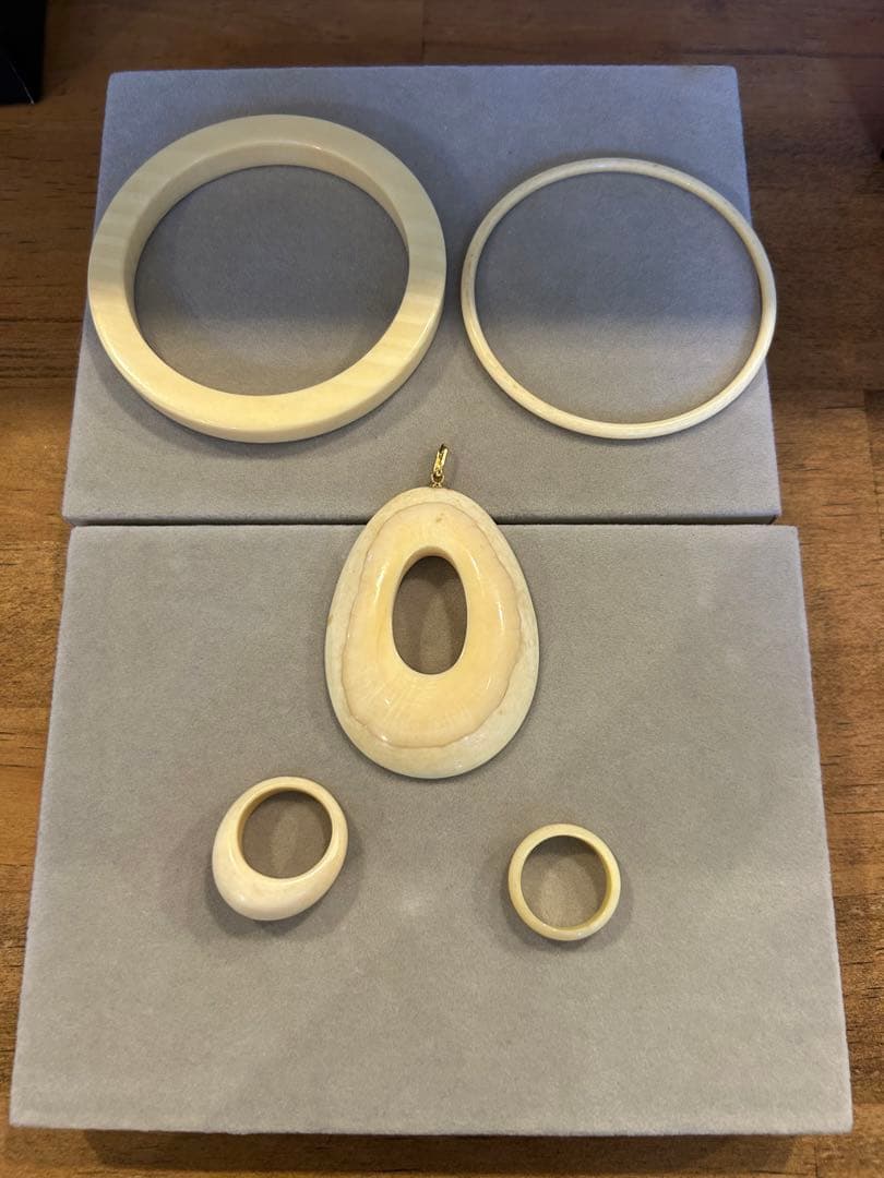 希少　鯨の歯のアクセサリー　まとめ　ネックレス・指輪・ブレスレット　K18刻印