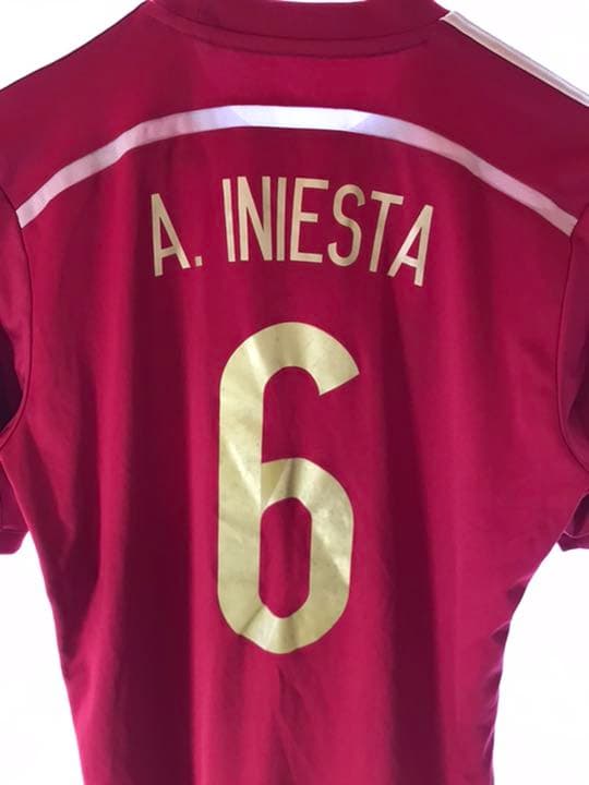 正規品adidas スペイン代表「6」アンドレス・イニエスタ 半袖Mユニフォーム